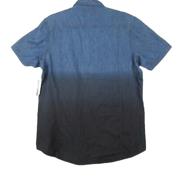 INC INTERNATIONAL CONCEPTS BUTTON UP SHORT SLEEVE WOMEN'S OMBRE' SHIRT SIZE L - Picture 2 of 5